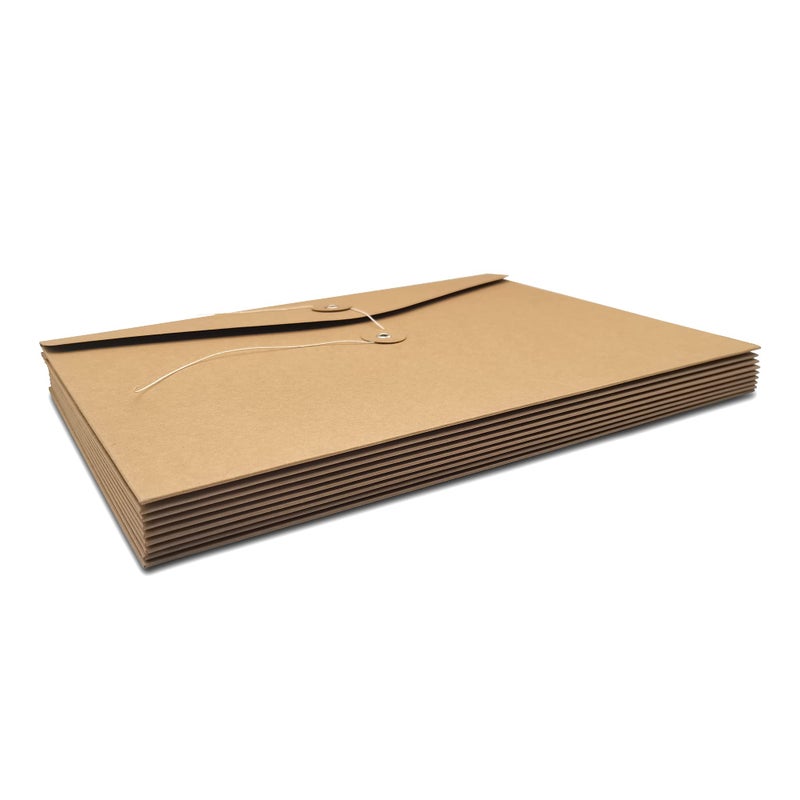 Funny live 10 Pcs A4 Kraft String Envelope File Folders Organizer for Projects | Contracts | Bills | Meeting Documents Pockets Office Supplies (Horizontal Version A4) - Image 4